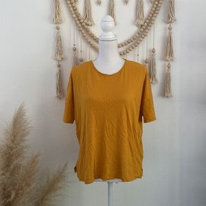 Madewell mustard oversize crop tee slub knit yellow golden size small